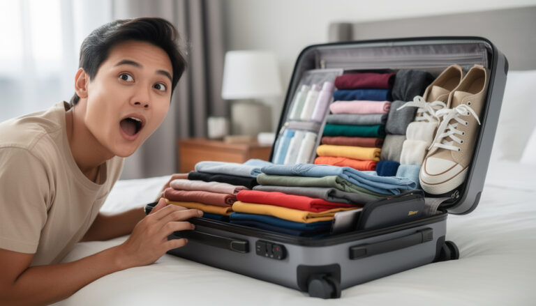 The “No-Roll” rule: The packing method that breaks every travel law but fits everything
