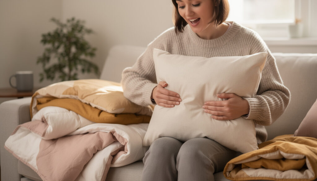 discover a surprising and quick way to repurpose old bedding into a handy pillow or cozy blanket in just 5 minutes. transform your tired linens effortlessly!